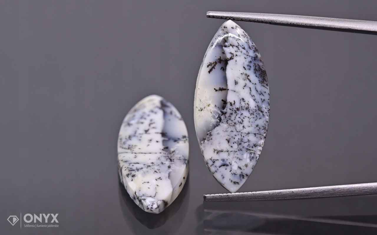 Dendritový achát z Turecka konvexní mělký Para značky