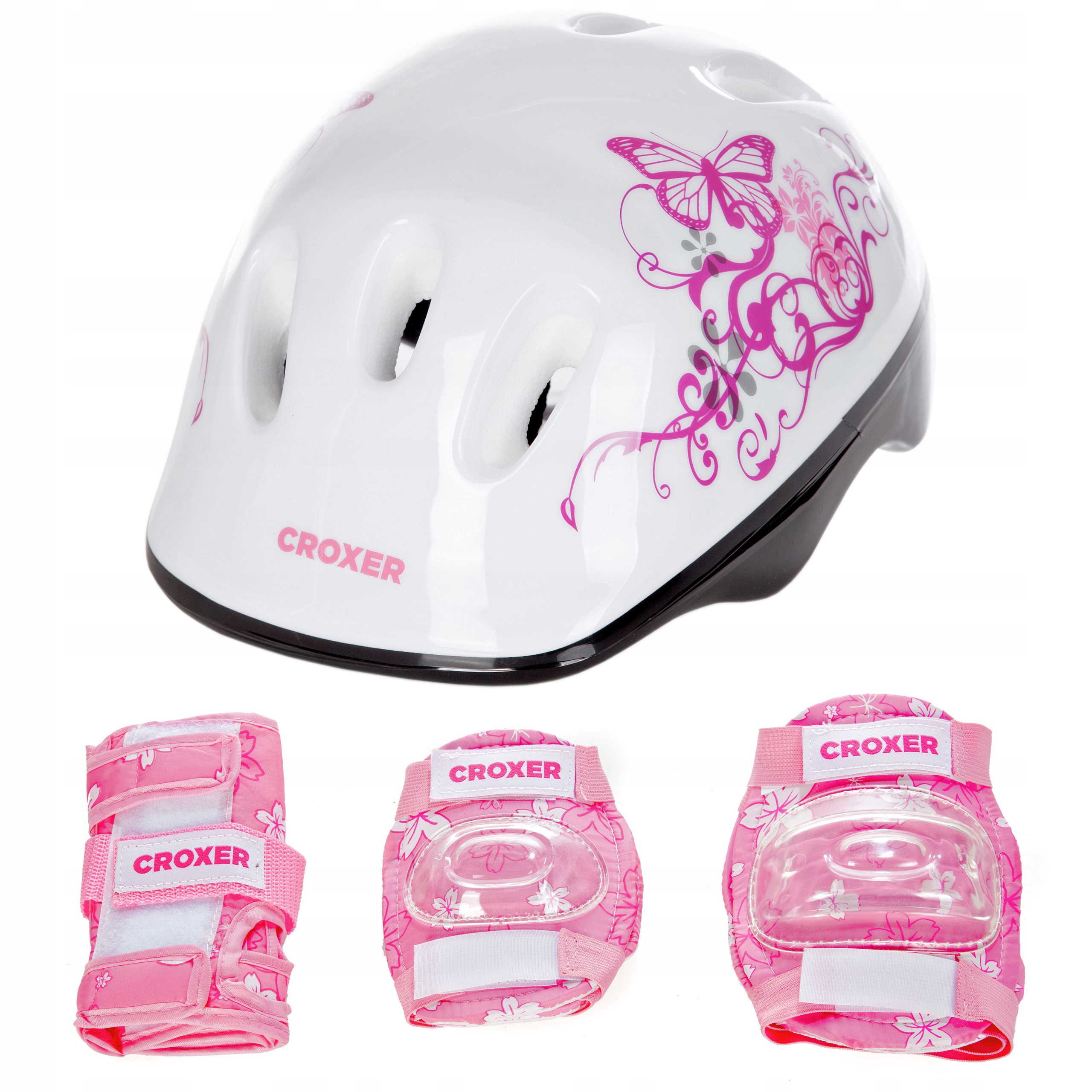 

Zestaw różowy Croxer Fibre Ochraniacze XS+Kask Xs