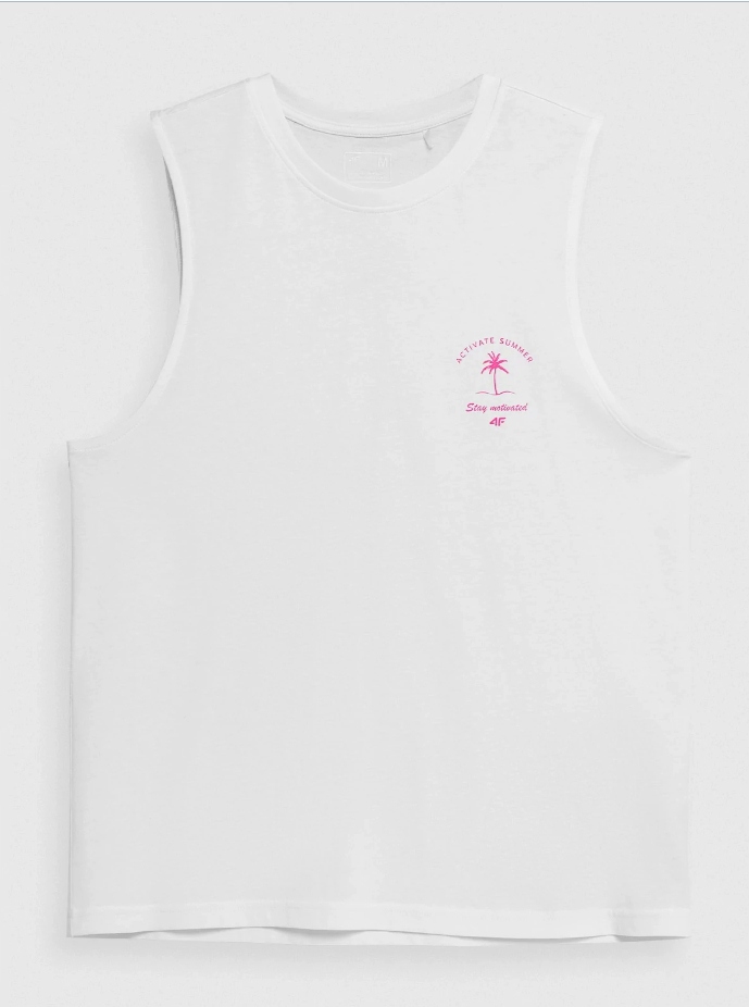 4F BEZRĘKAWNIK DAMSKI SPORTOWY TSHIRT BAWEŁNIANY Rozmiar XL