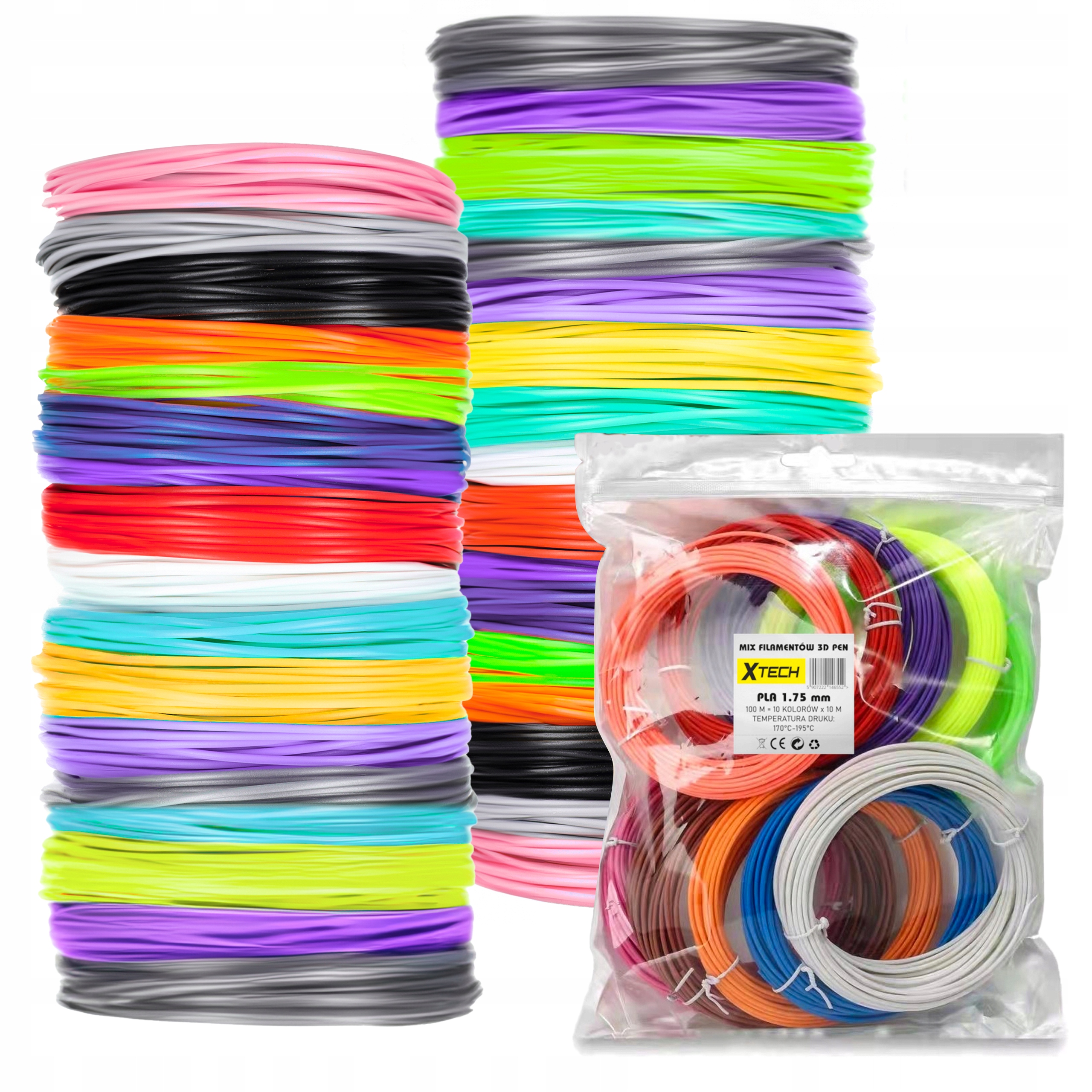 Wkłady filament PLA długopis 3D PEN 100m MIX