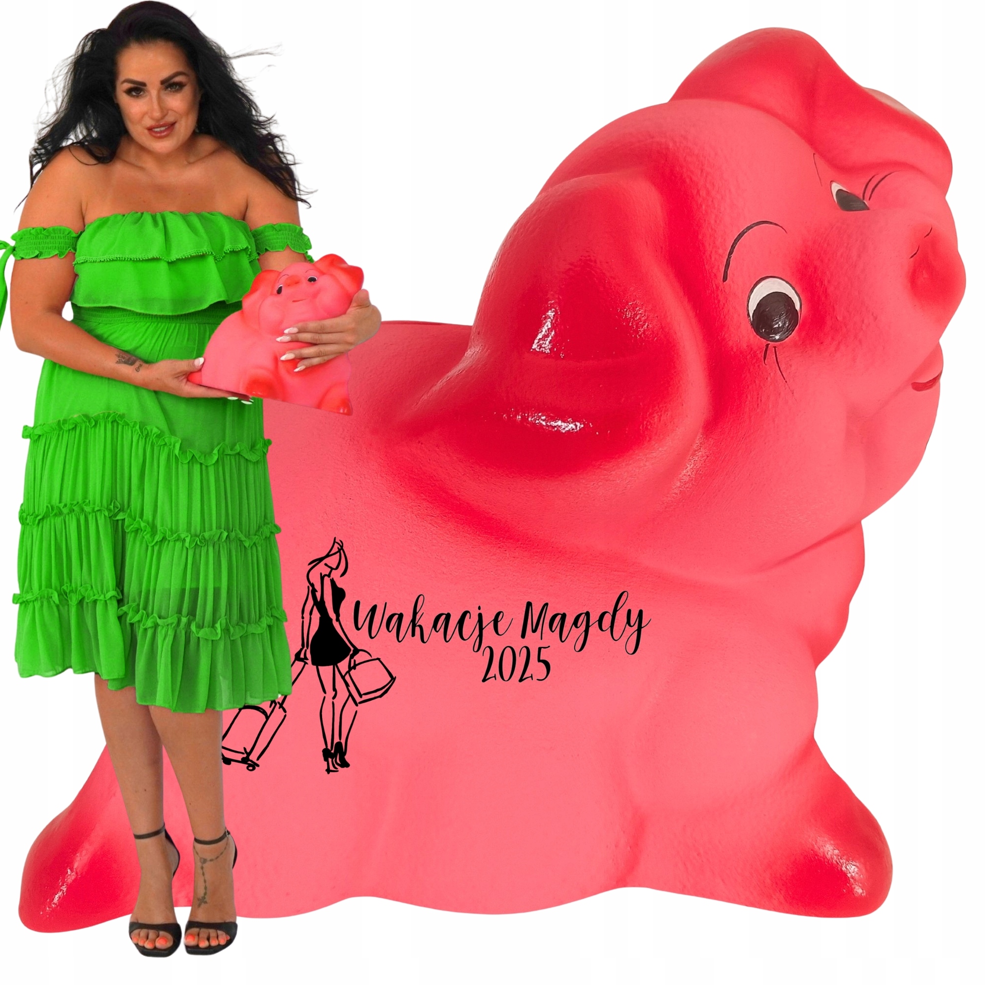 Personalizovaná pokladnička se jménem Grafika velká XXL Růžové prasátko