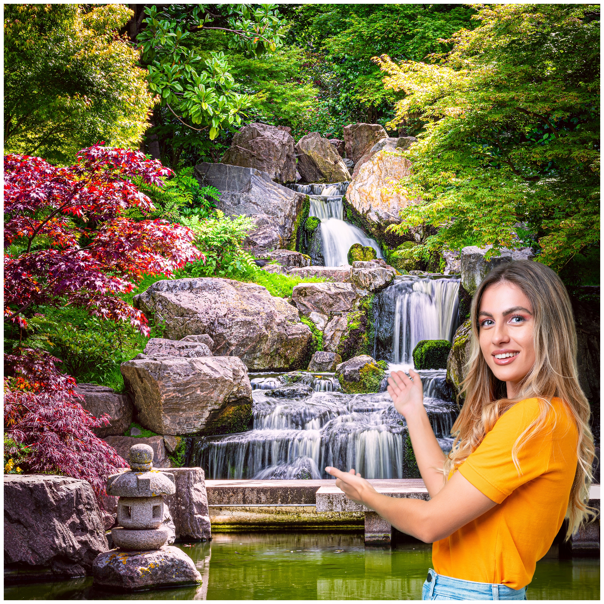 Fototapeta 3D Obývací Pokoj Ložnice Vodopád Les Příroda Krajina 490x280 WLNK10F