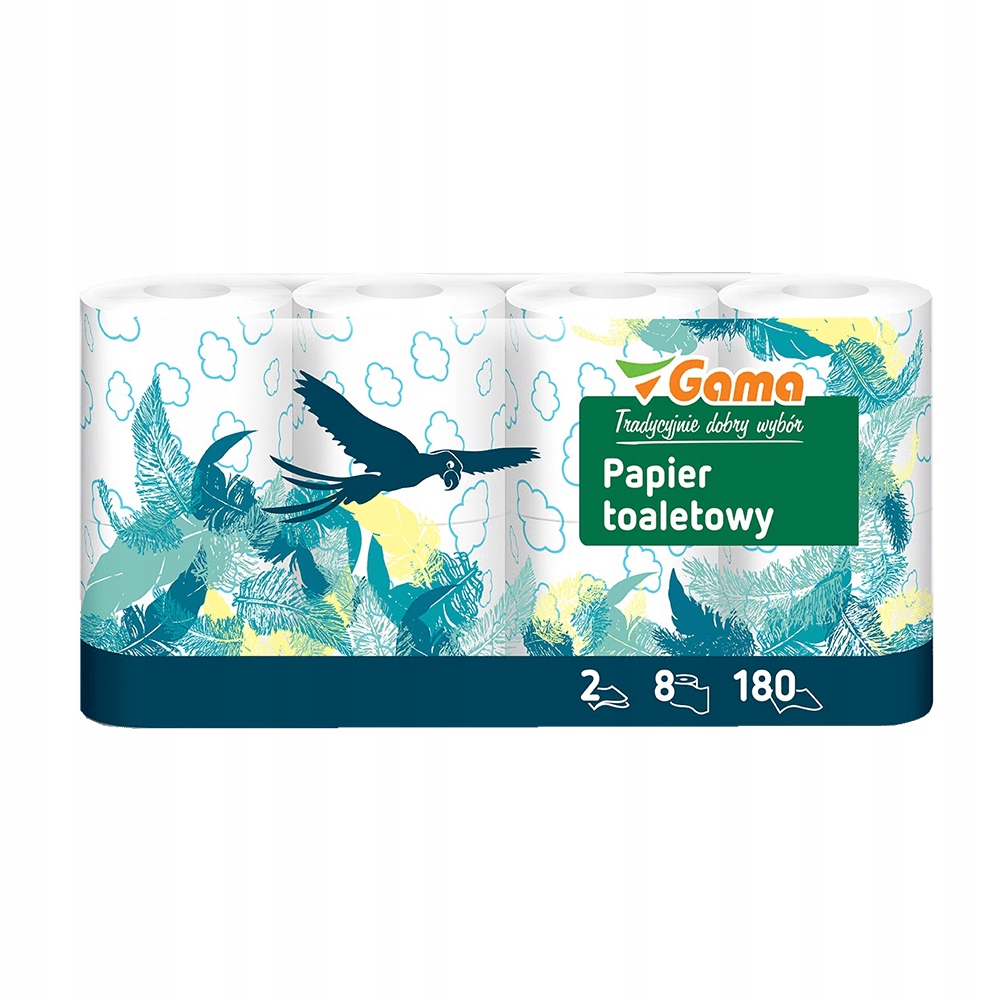 

Papier toal. biały 2 warstwy z nadrukiem 8szt Gama