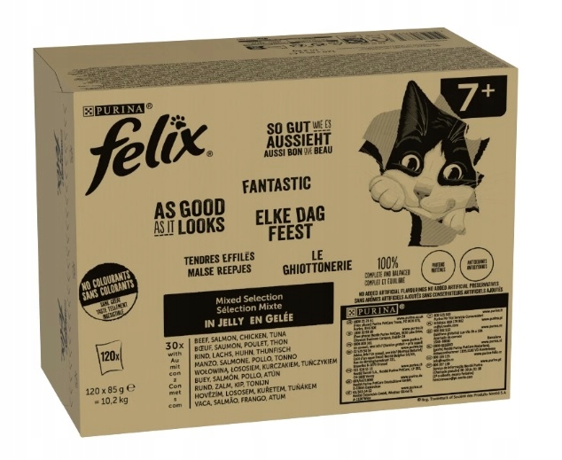 Levně Felix SoGut Senior mokré Krmivo pro kočky 120x85g