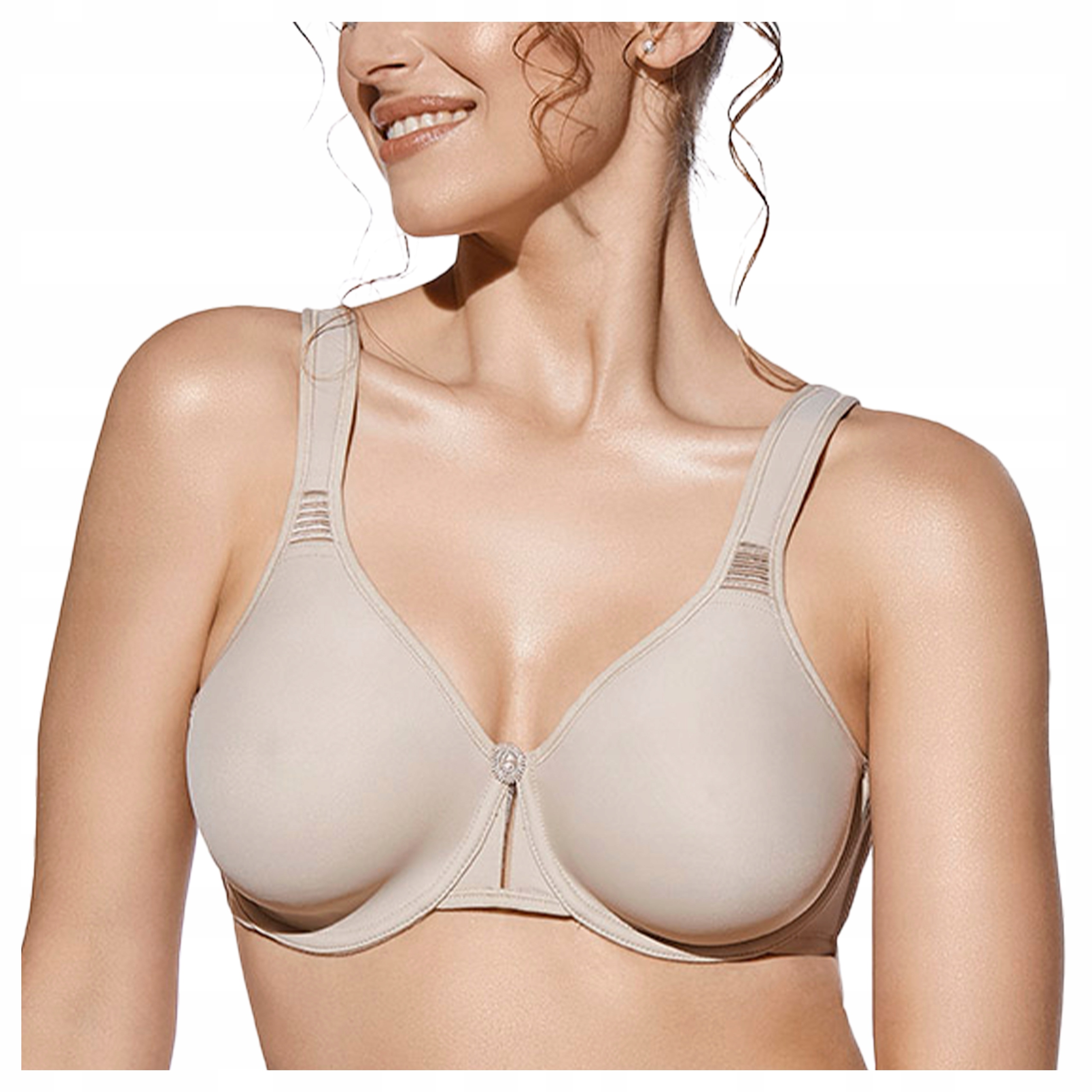 Podprsenka Měkká Hladká Mikrovlákno Pohodlná Ramínka Lorea Béžová 80F
