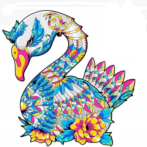 Drewniane puzzle Alien Puzzle łabędź