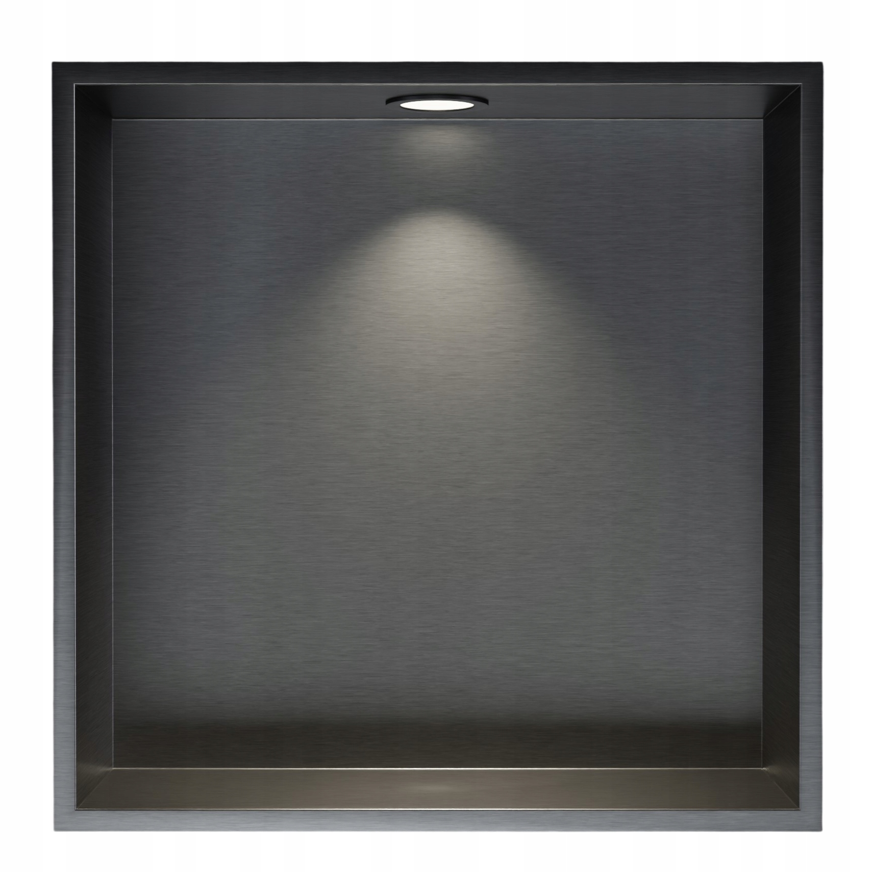 Półka wnękowa podtynkowa gunmetal 30x30 1x Led oprawka czarna