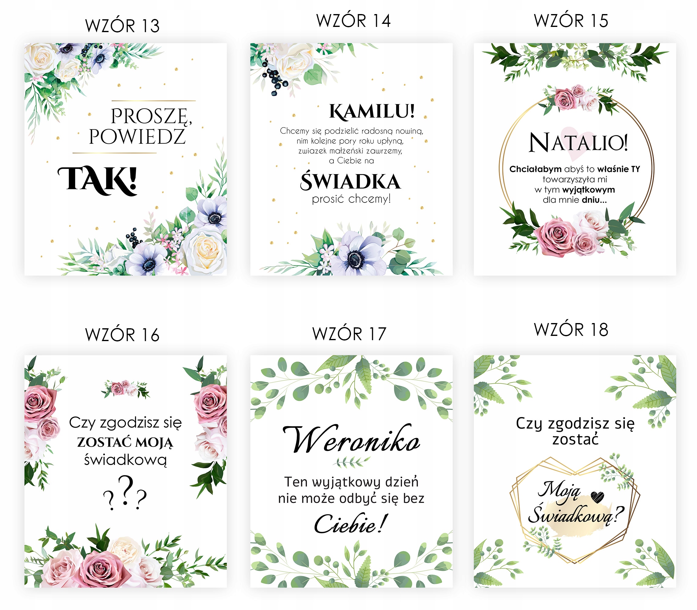 PROŚBA O ŚWIADKOWANIE ZAPROSZENIE DLA ŚWIADKA ZAPROSZENIE ŚLUBNE GRAWER Szerokość produktu 15 cm