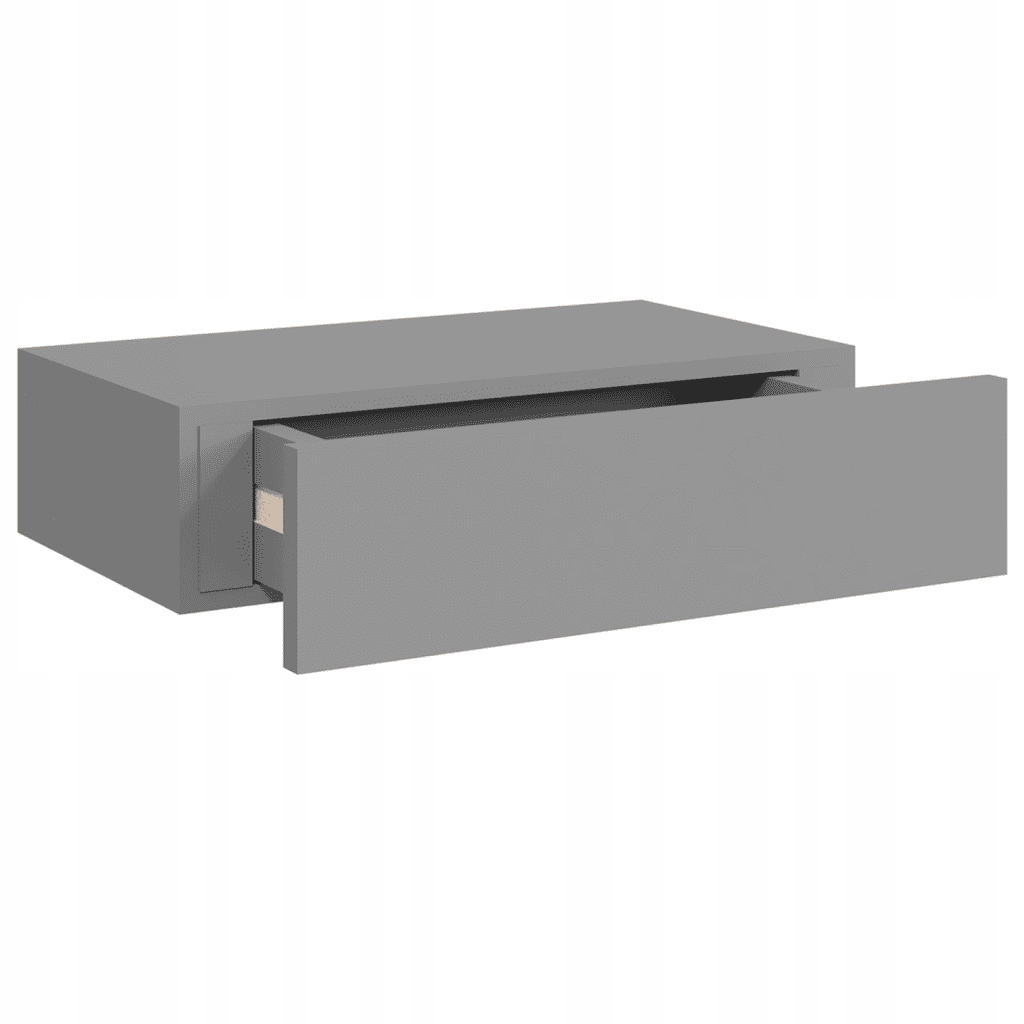 Półka ścienna z szufladą, szara, 40 x 23,5 x 1 Kod producenta 330245