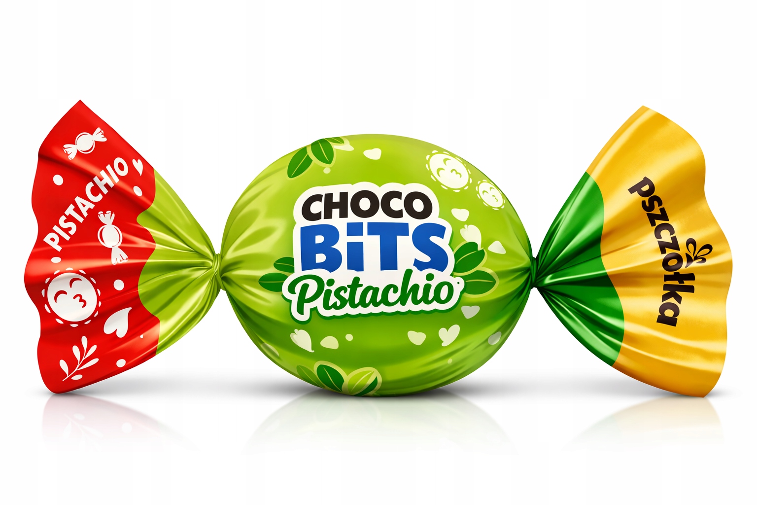 Čokoládové Bonbóny s náplní s příchutí pistácií Pszczółka Choco Bits 1 kg