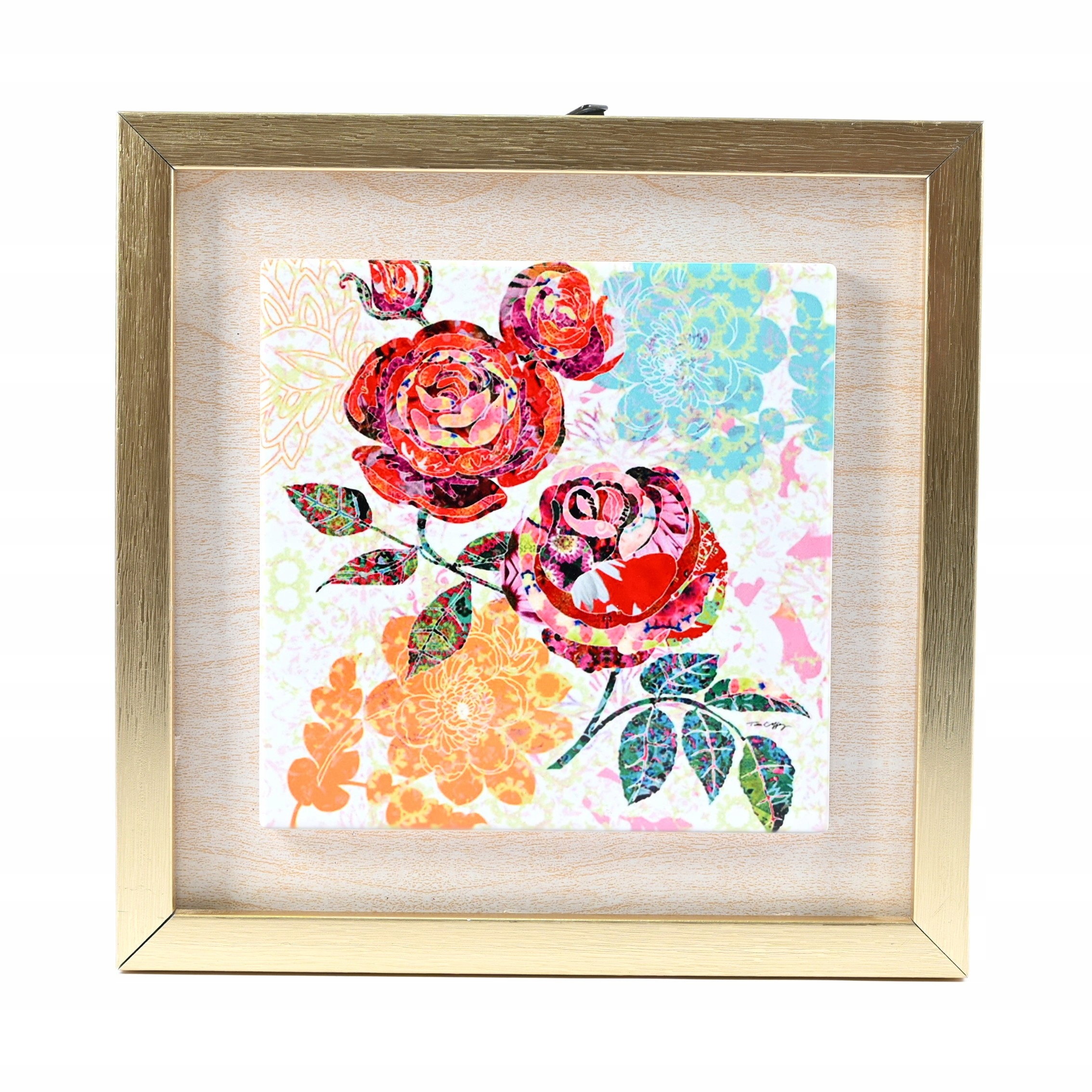 

Róże Malowany Kwiat Obraz Na Ścianę Ramka 24x24CM