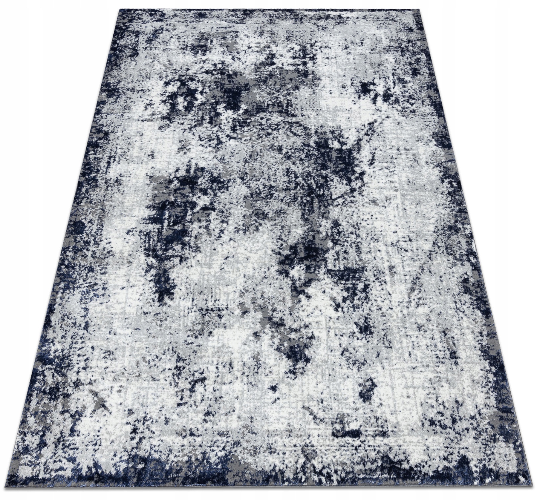 Dywan Allure 3D 200x290 beton przecierka szary granatowy do salonu japandi