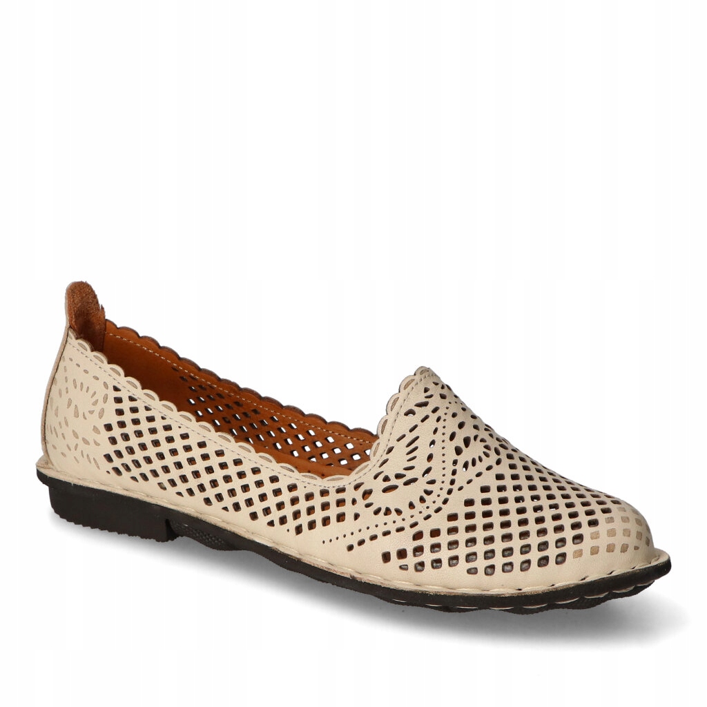 Ažurové polobotky Artiker 58C3489 Béžová lico 40