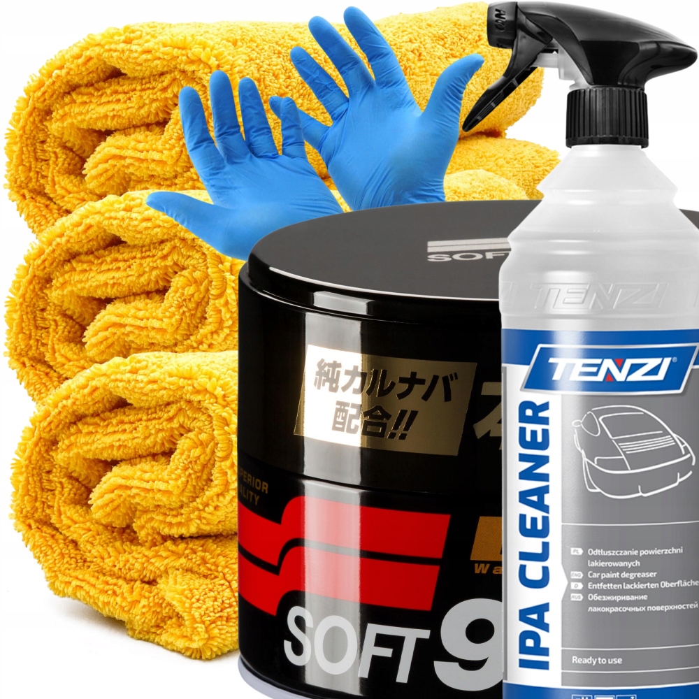 Wosk SOFT99 Dark Black Wax, TENZI IPA i mikrofibra