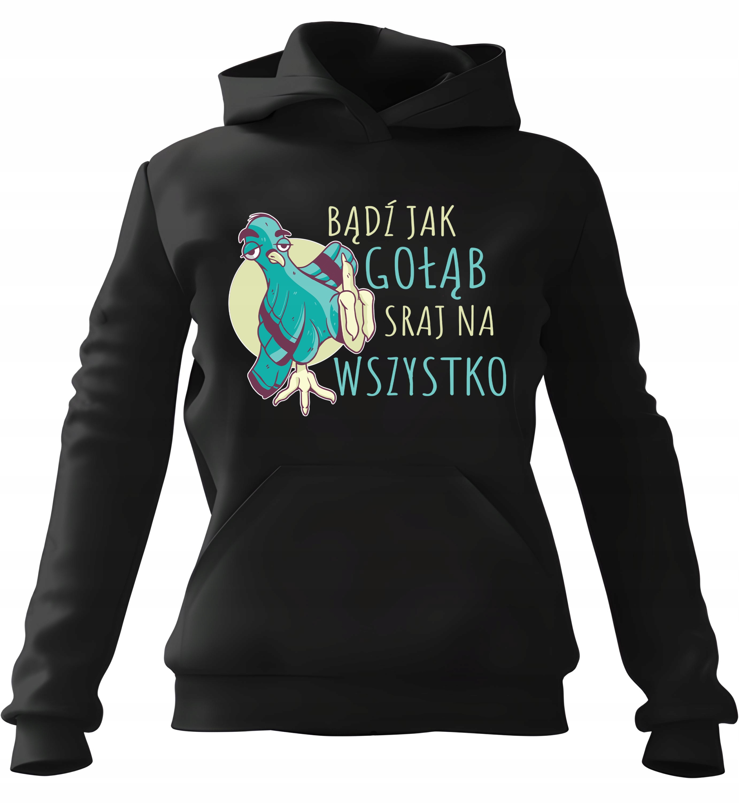 pánská mikina s kapucí Buď jako holub Černá 2XL Pro něj Chlapa Manžela Chlapa