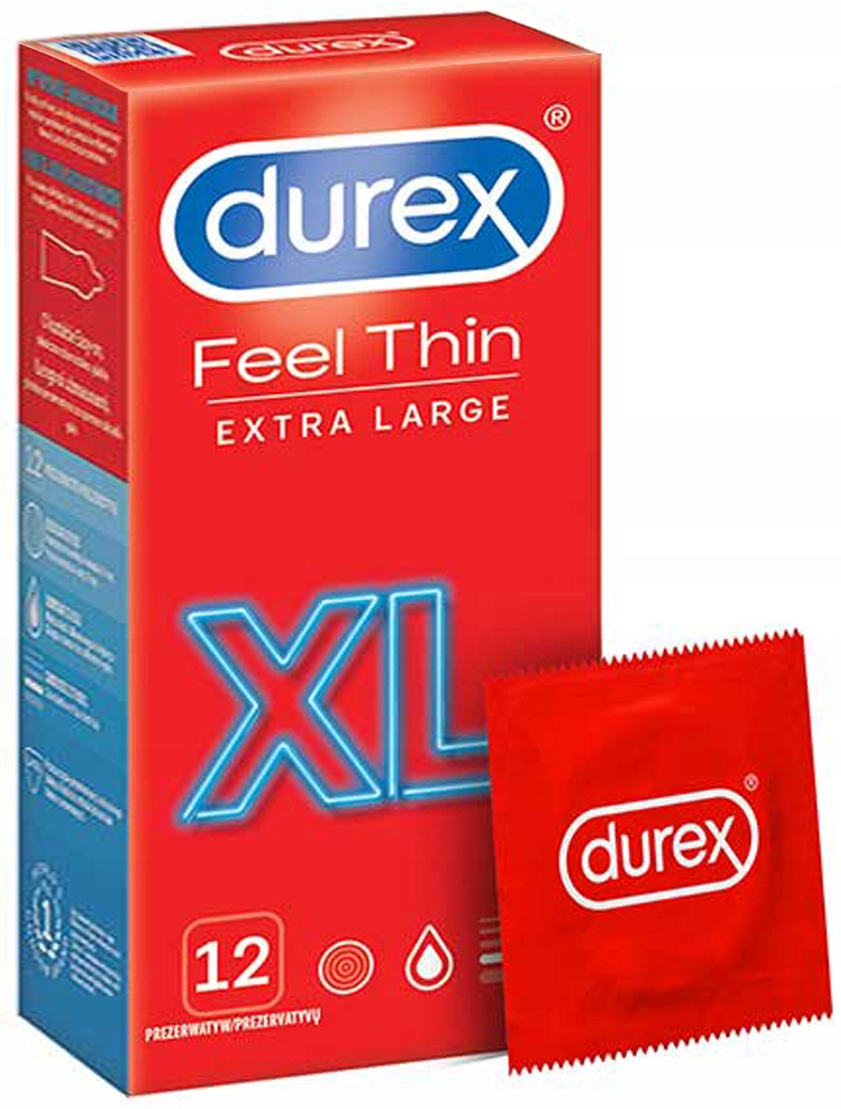 

Prezerwatywy Durex Feel Thin XL extra large duże