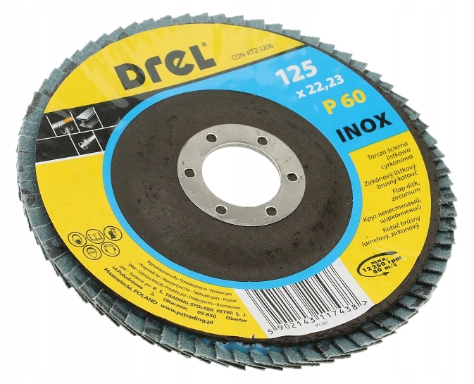 

Tarcza Ścierna Listkowa Lamelka Cyrkonowa 125 P60