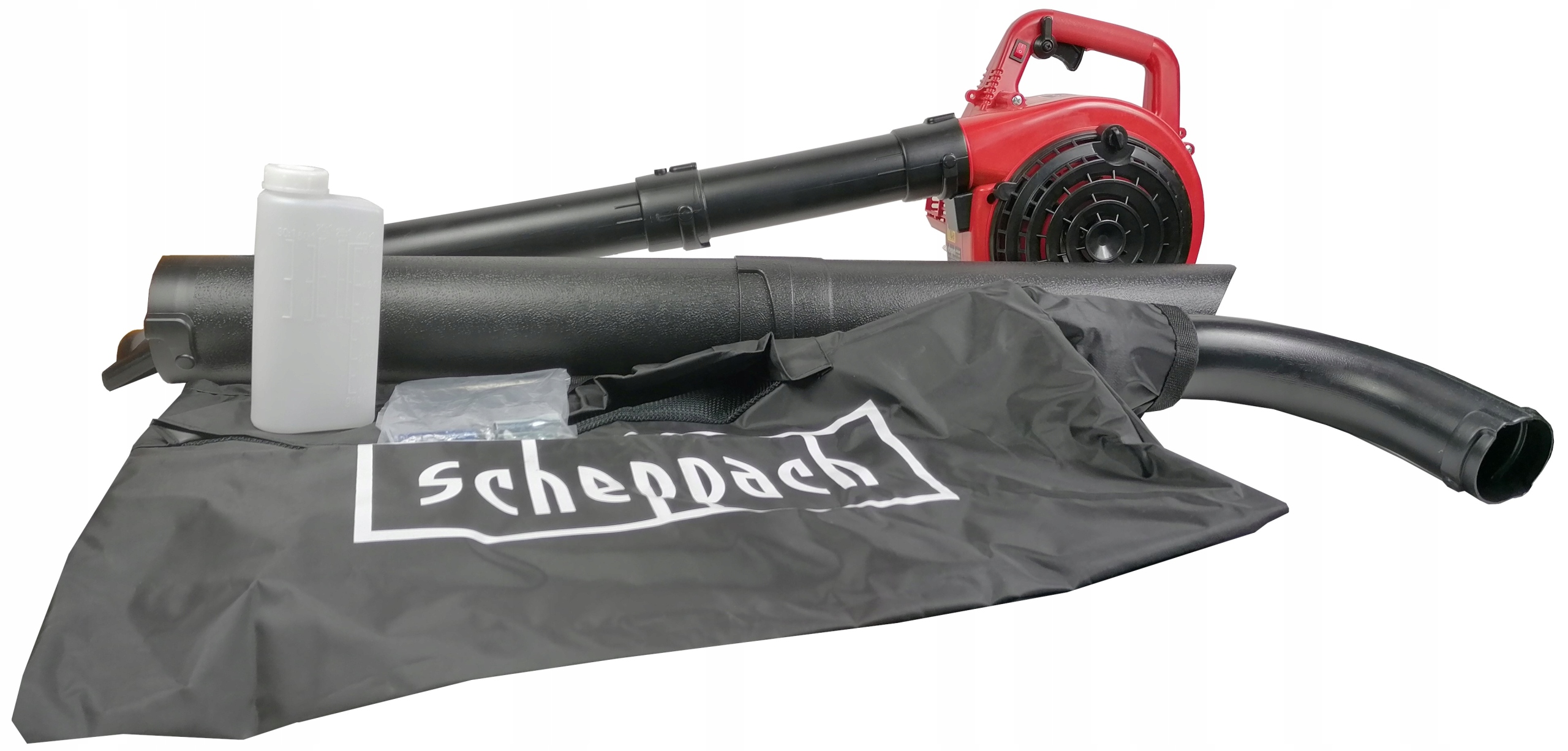 Scheppach LBH2600P odkurzacz z rozdrabniaczem + worek 50l dmuchawa do liści Prędkość przepływu powietrza 268 km/h