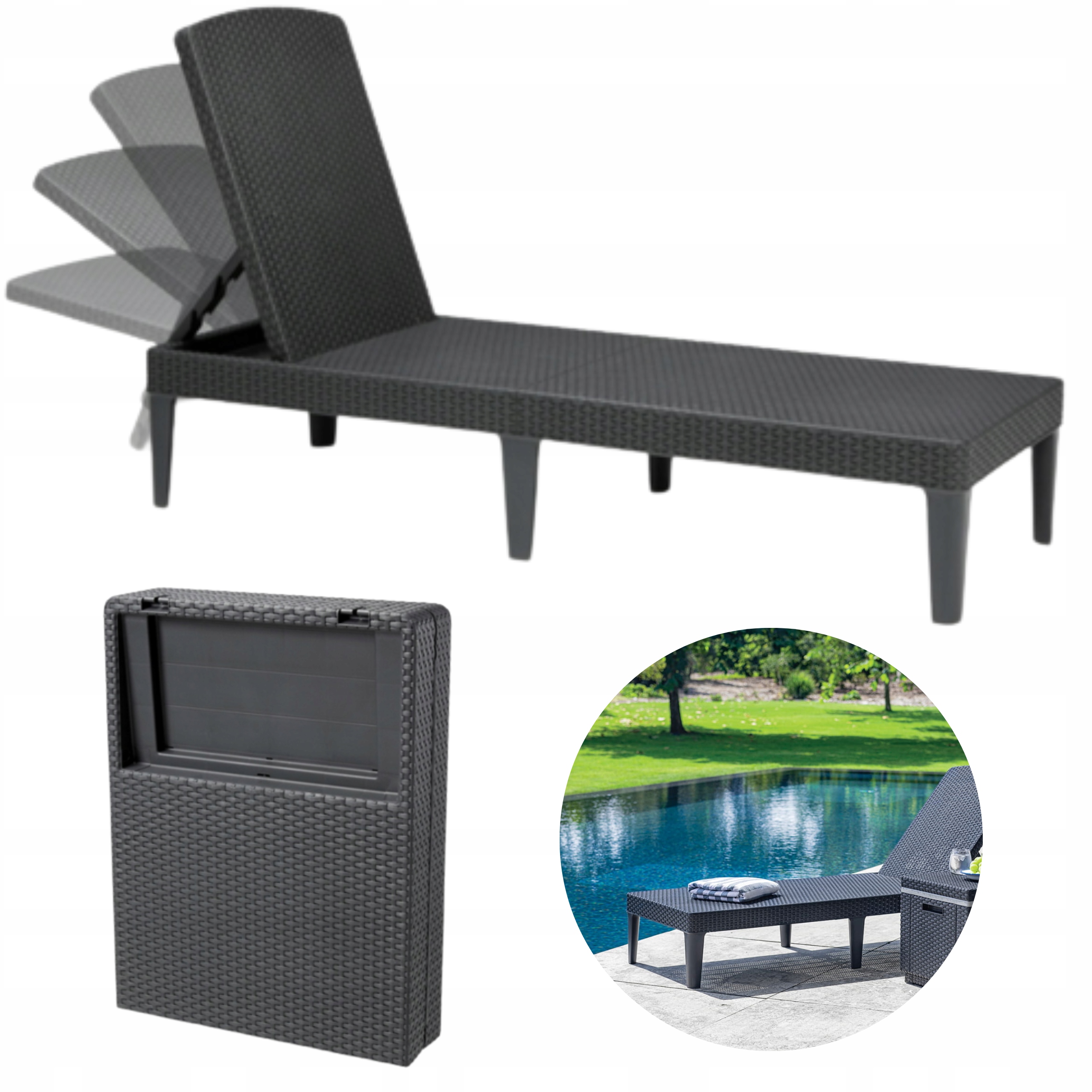 

Keter Leżak Ogrodowy Jaipur Technorattan Grafit