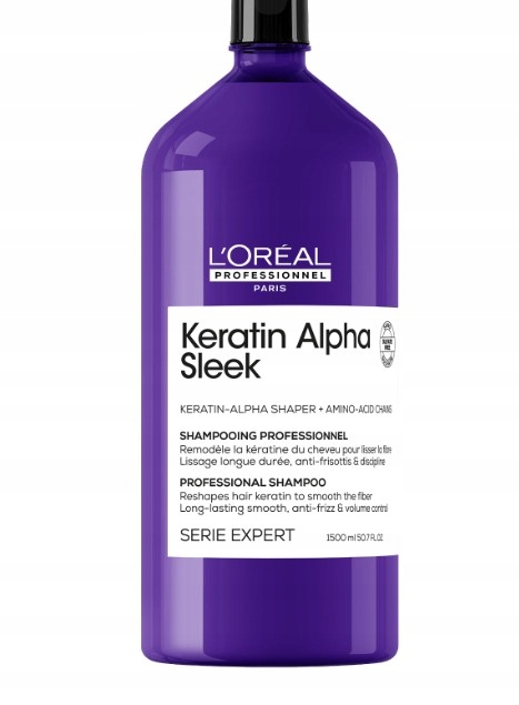 L’Oreal Professionnel Keratin Alpha Sleek Szampon wygładzający , 1500 ml