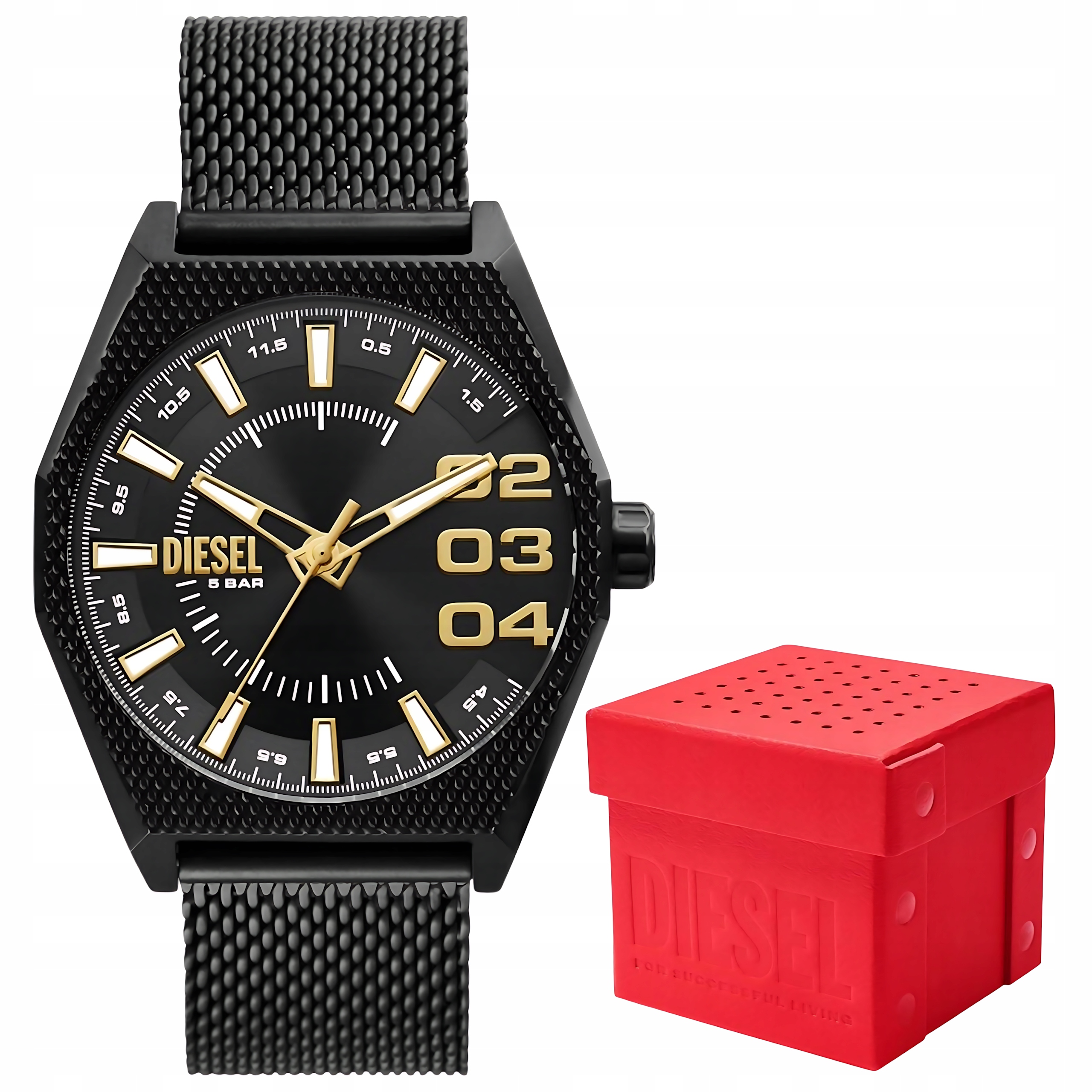 Pánské Hodinky Diesel Double Scraper DZ2194 Černo-zlatý WR50 Box