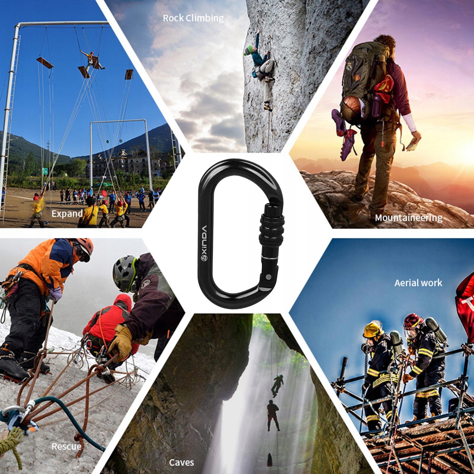 Breloczek Karabińczyk Zapięcie Sprzęt wspinaczkowy Marka bez marki