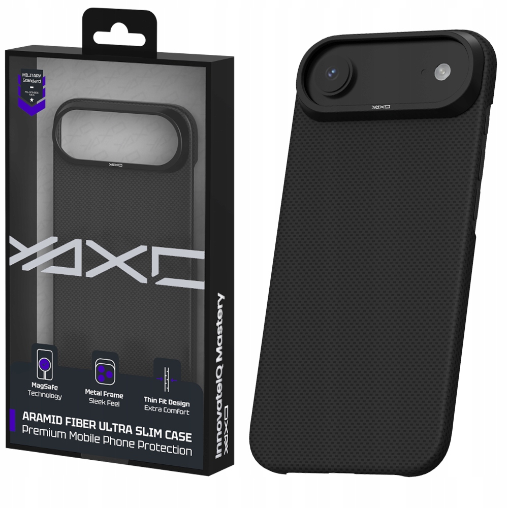 Etui do iPhone Air Yaxo Aramid Fiber do MagSafe smukły lekki case kevlar