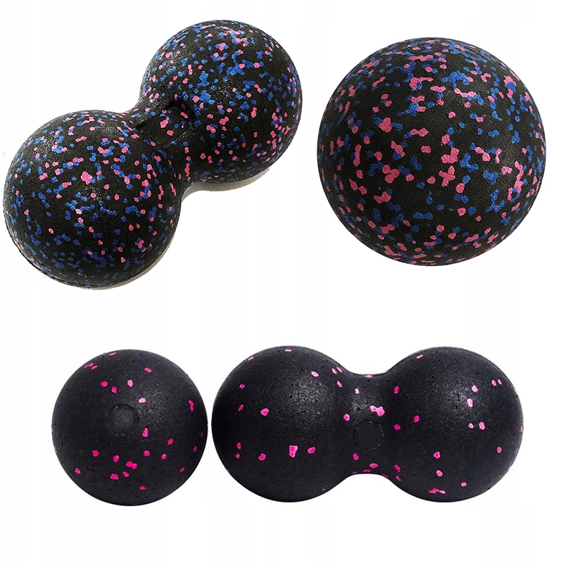 REHABILITACYJNA PIŁKA PODWÓJNA DO MASAŻU MIĘŚNI MOCNA + PIŁECZKA FIT ZESTAW Wysokość 8 cm