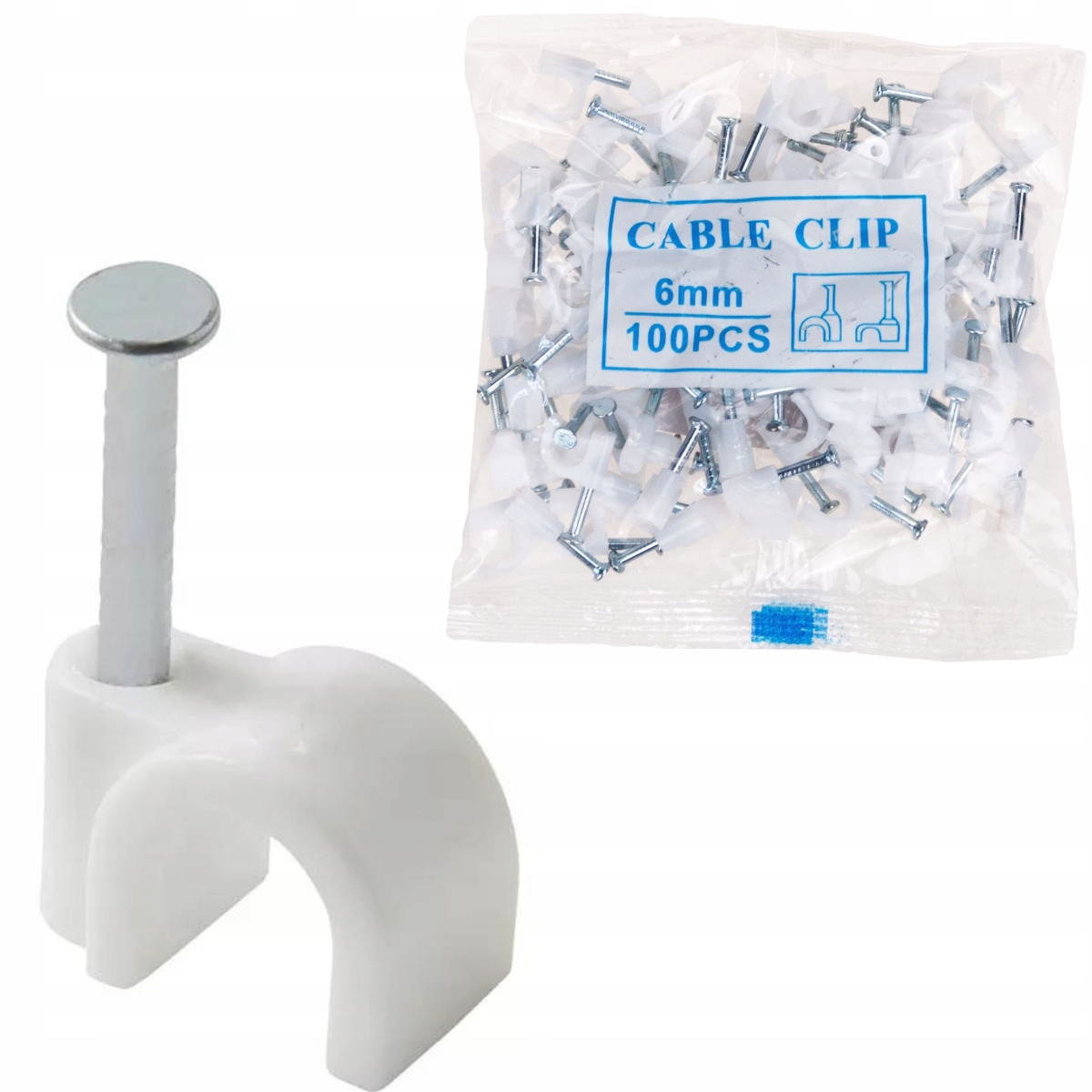 

Uchwyty Kablowe Klipsy Do Kabli 100SZT 6MM
