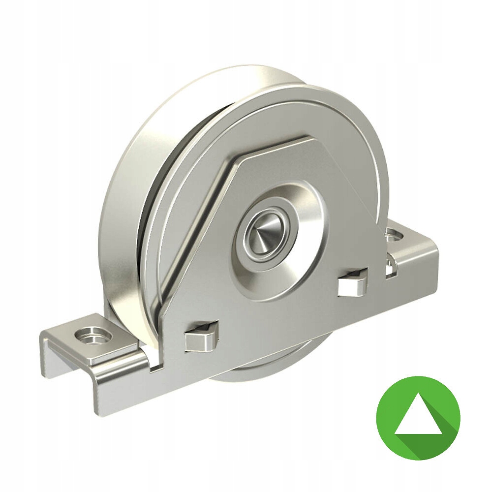 Rolka brány s upevněním a podpěrou Ø120 mm drážka V 21 mm do 500 kg