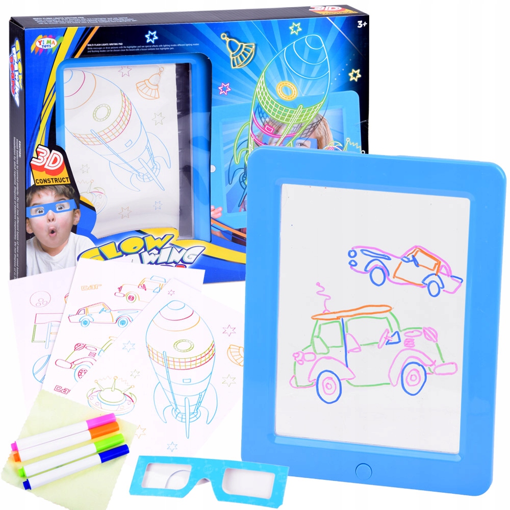 

Podświetlana Tablica + okulary 3D pisaki TA0092