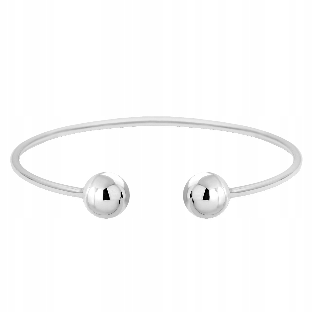 Bransoletka Srebrna Sztywna z Kulkami 16cm Srebro 925 Sadva