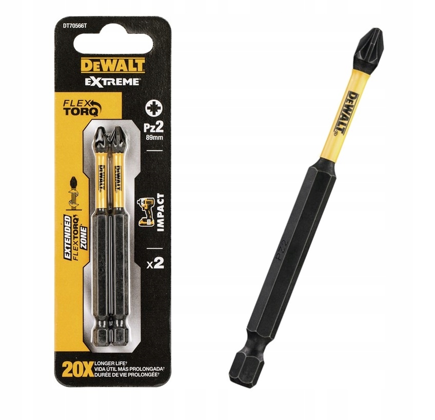 

Dewalt Bit PZ2 x 89mm Udarowy Drugi DT70566T 2szt