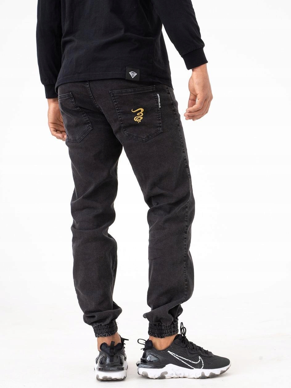 

Spodnie Męskie Jeans Jogger Modne Sprane Czarne L