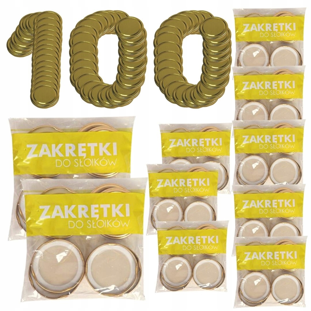 Zakrętki do słoików 4 zaczepowe 66mm 10 sztuk x10