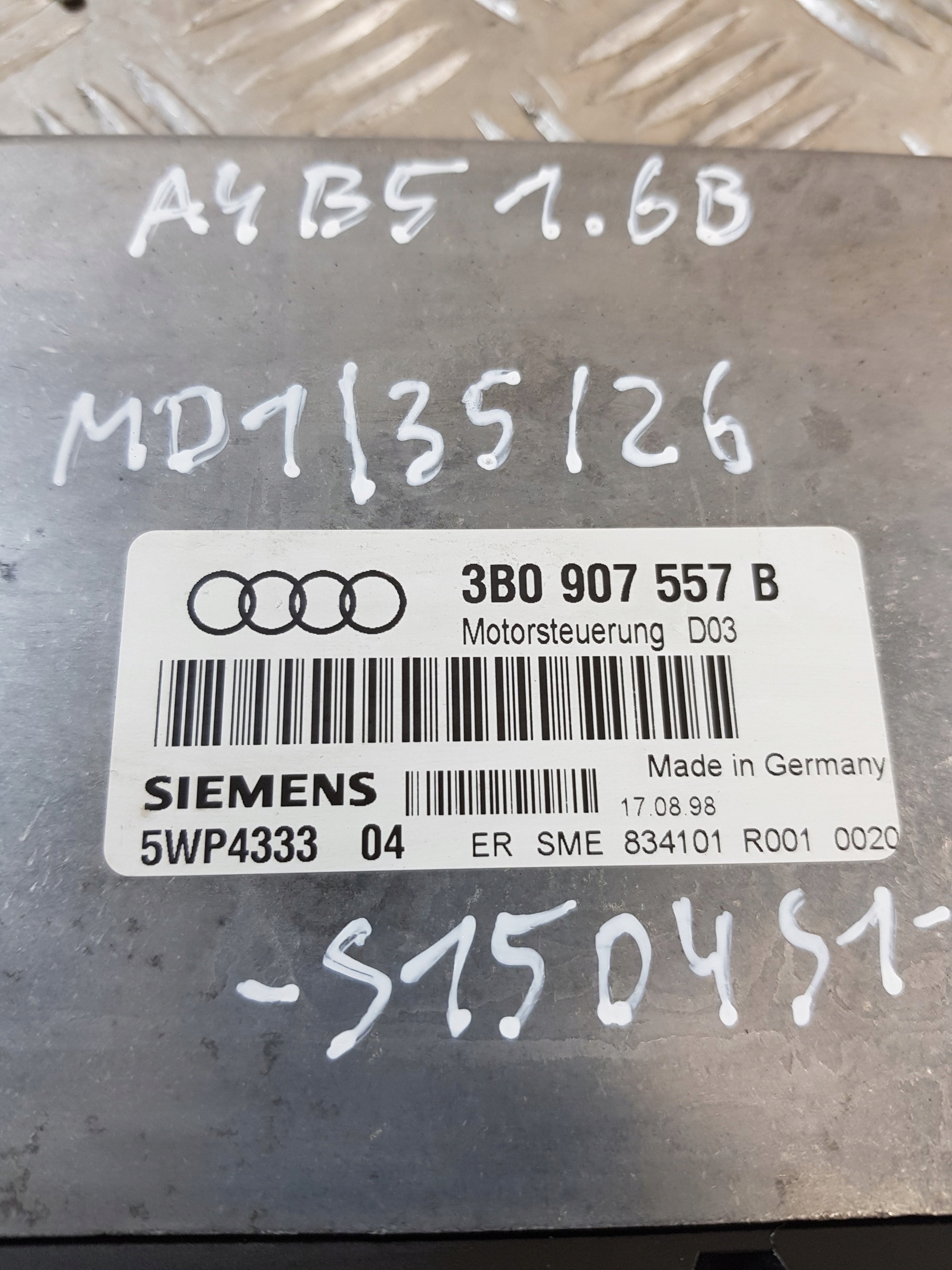 control unit of the engine 3B0907557B AUDI A4 B5 1.6B 98R- EUROPA