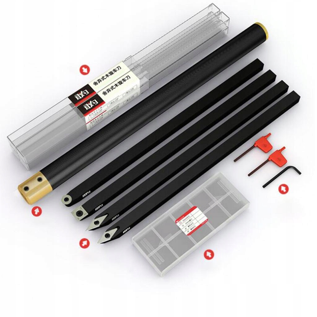 4-częściowy zestaw narzędzi do toczenia drewna Typ uchwytu inny