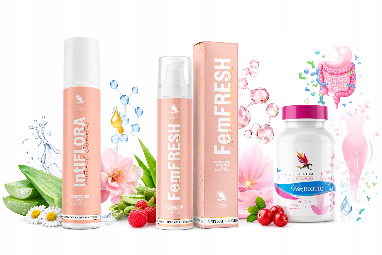 Intimní péče, svěžest, ochrana IntiFLORA FemFRESH Her Biotic