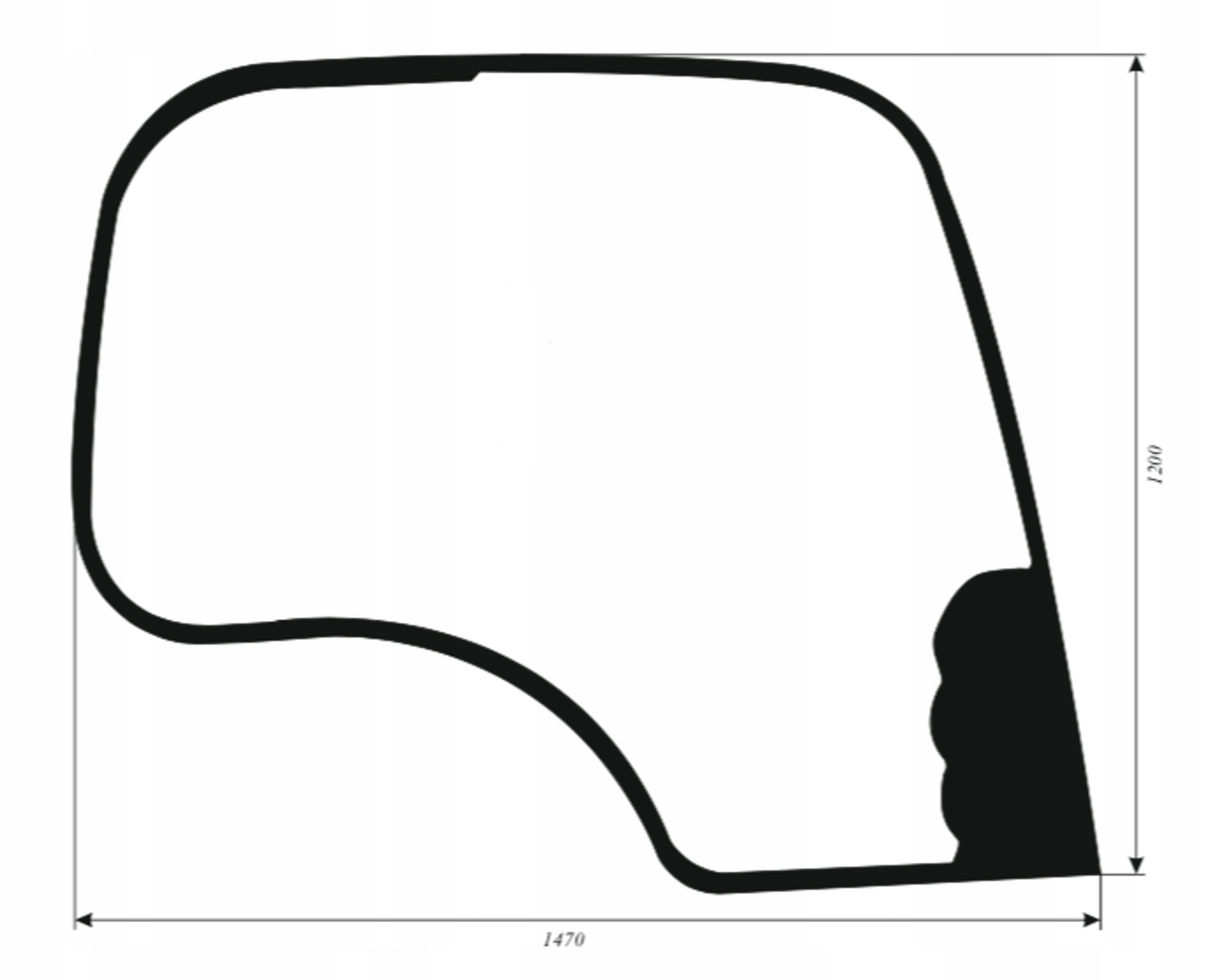 sklo bagr Jcb boční pravý 827/80217