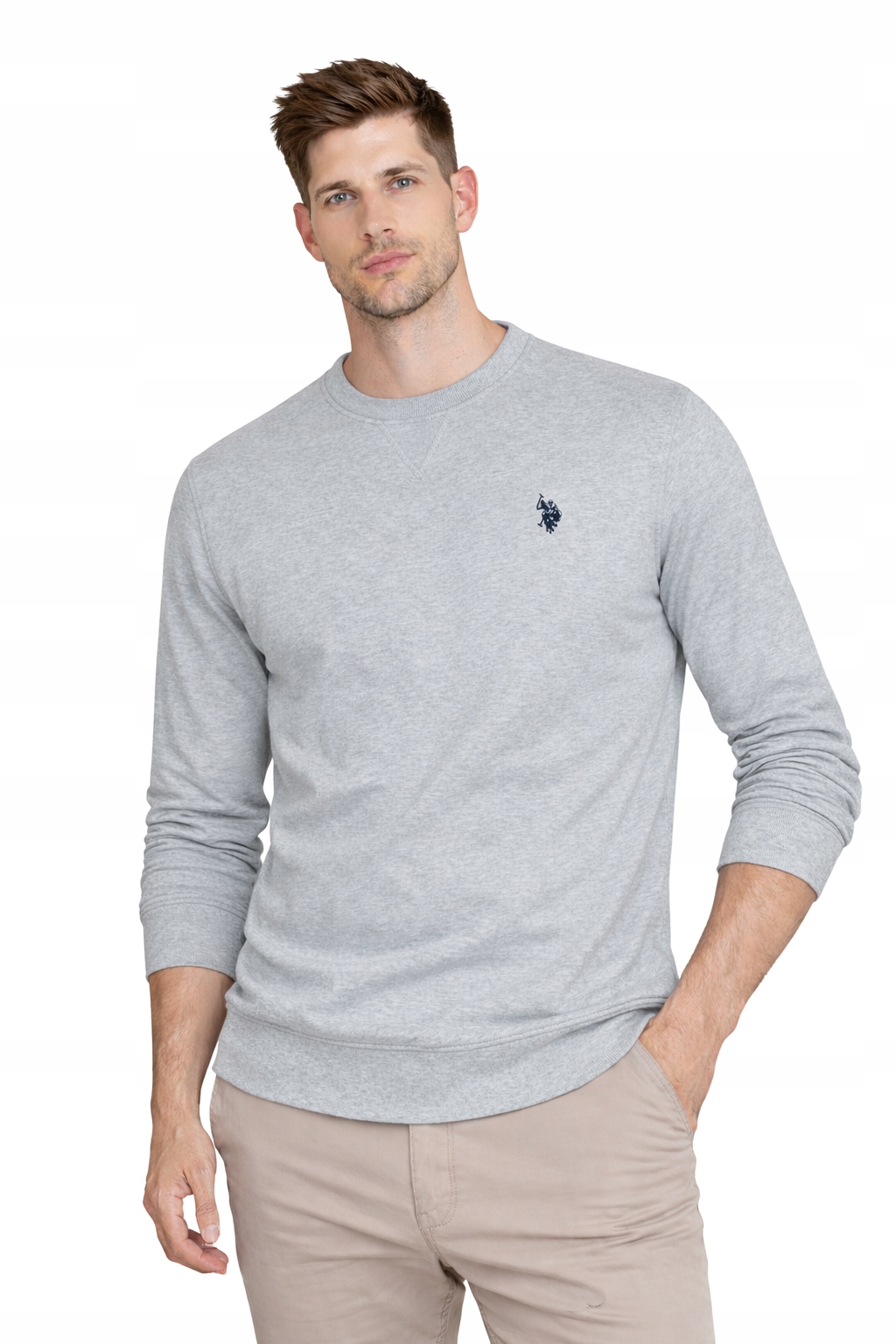 U.s. Polo Assn. Pánská Mikina MUP3356-Y3E šedá bez kapuce, bavlněná