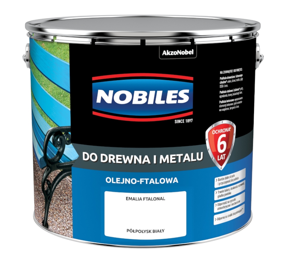 Nobiles Ftalonal Barva Na Dřevo A Kov 10L Pololeská Bílá