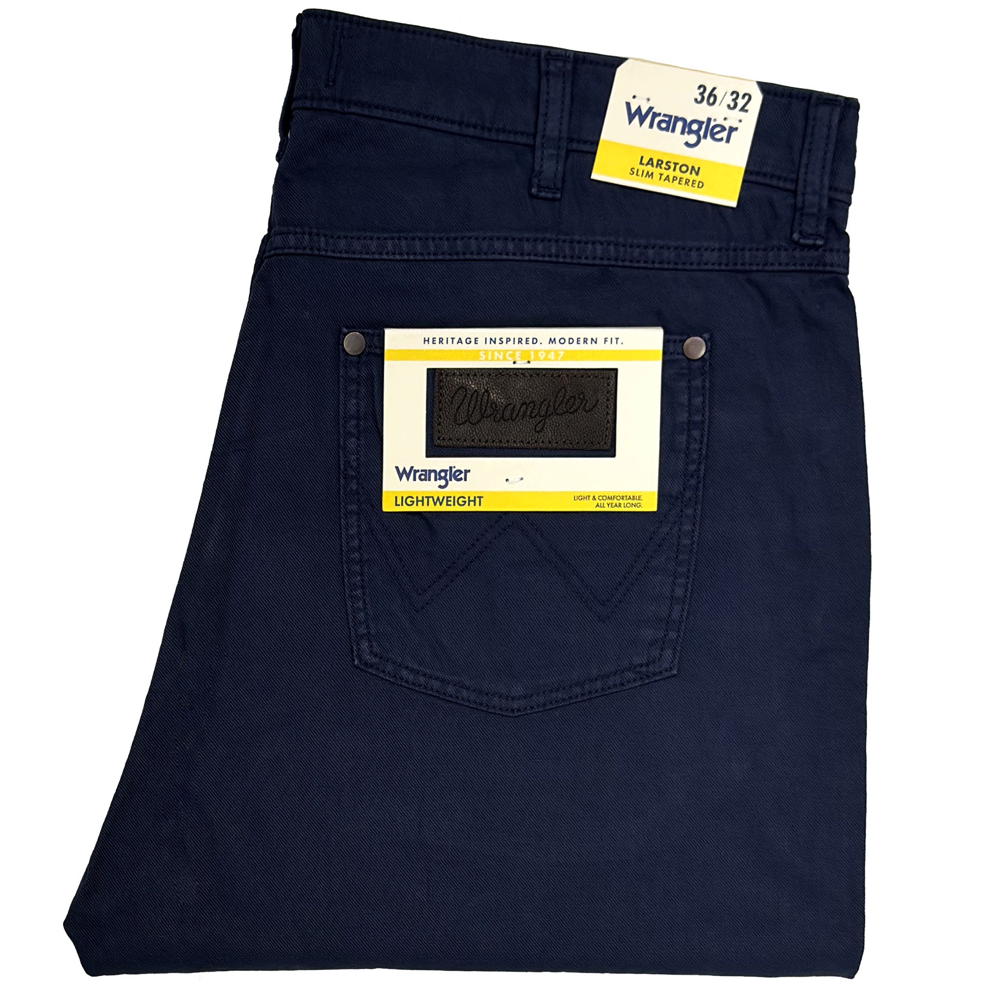 Wrangler Larston 812 Navy pánské látkové kalhoty slim tapered W36 L32