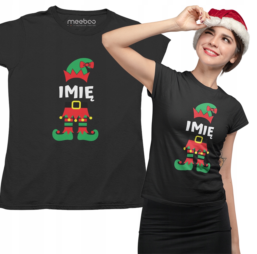 

Koszulka Damska Elf Pod Choinkę Mikołaj Tshirt
