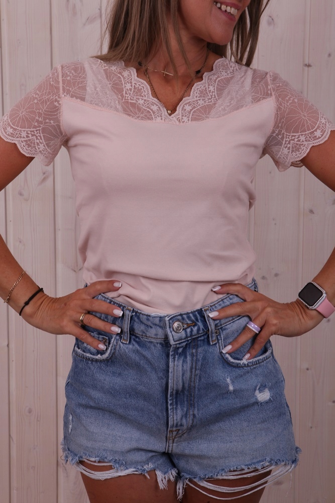 BLUZKA PRZÓD OZDOBNA KORONKA DEKOLT KOLORY * S/M Płeć kobieta