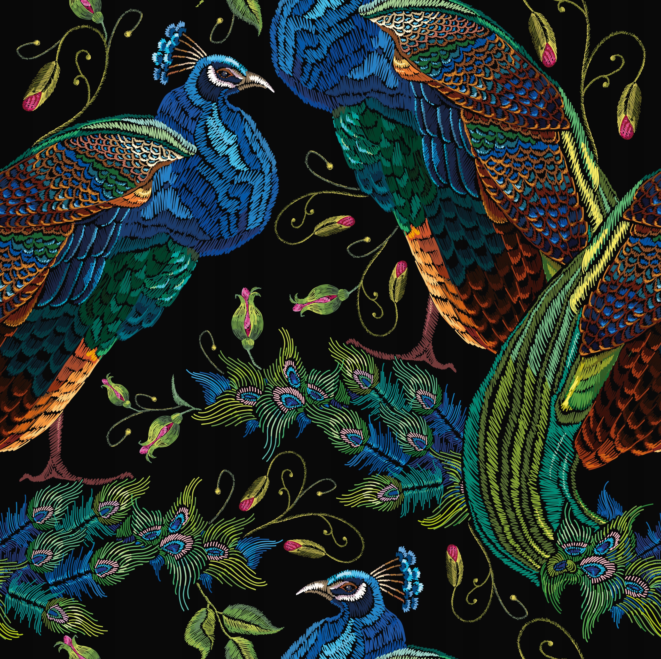 TKANINA DRUKOWANA w pawie wzory aksamit JARDEX09