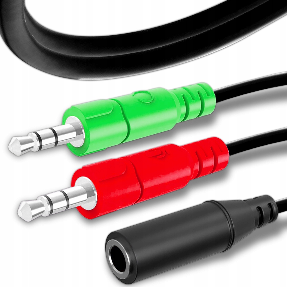 ADAPTER PRZEJŚCIÓWKA KABEL MINI JACK 3.5 MM DO SŁUCHAWEK 2X WTYK 1X GNIAZDO