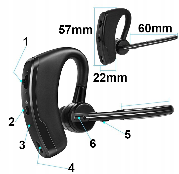 SŁUCHAWKA bluetooth 4.1 do ALCATEL 1X 2019 Kolor czarny