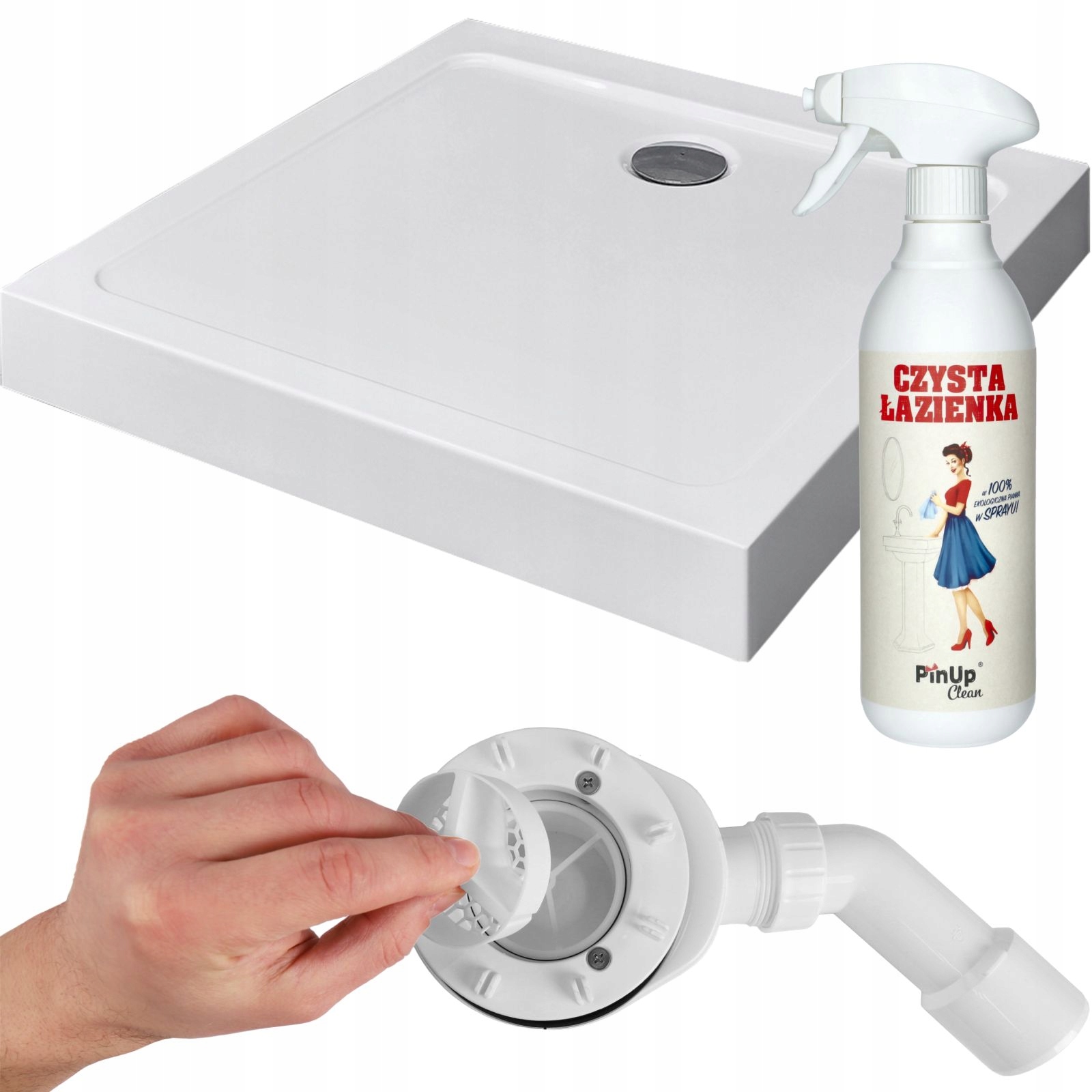 Brodzik 100x100 kwadratowy antybakteryjny prysznicowy wysoki biały Standard