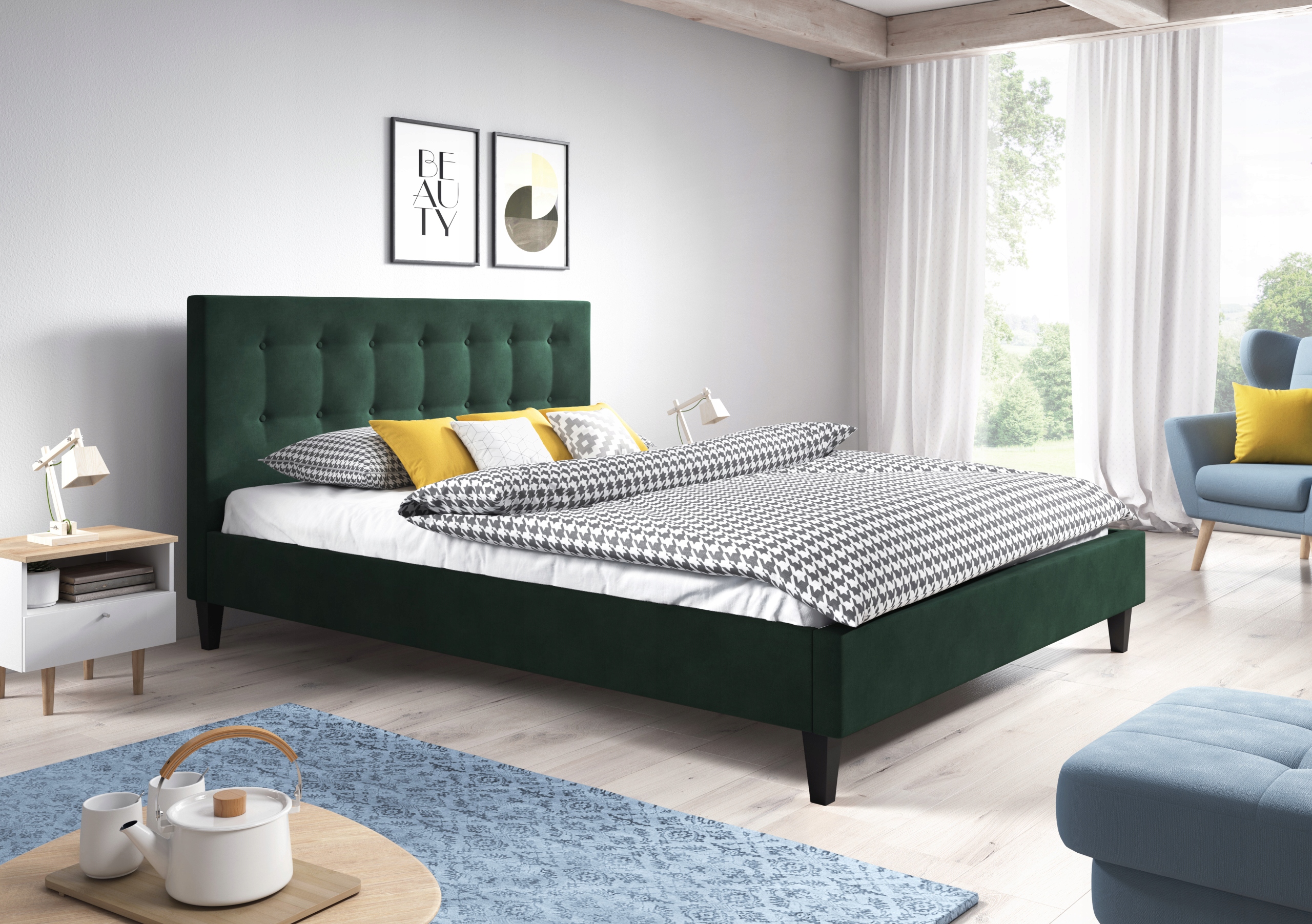 Łóżko tapicerowane 120x200 Dale nóżki