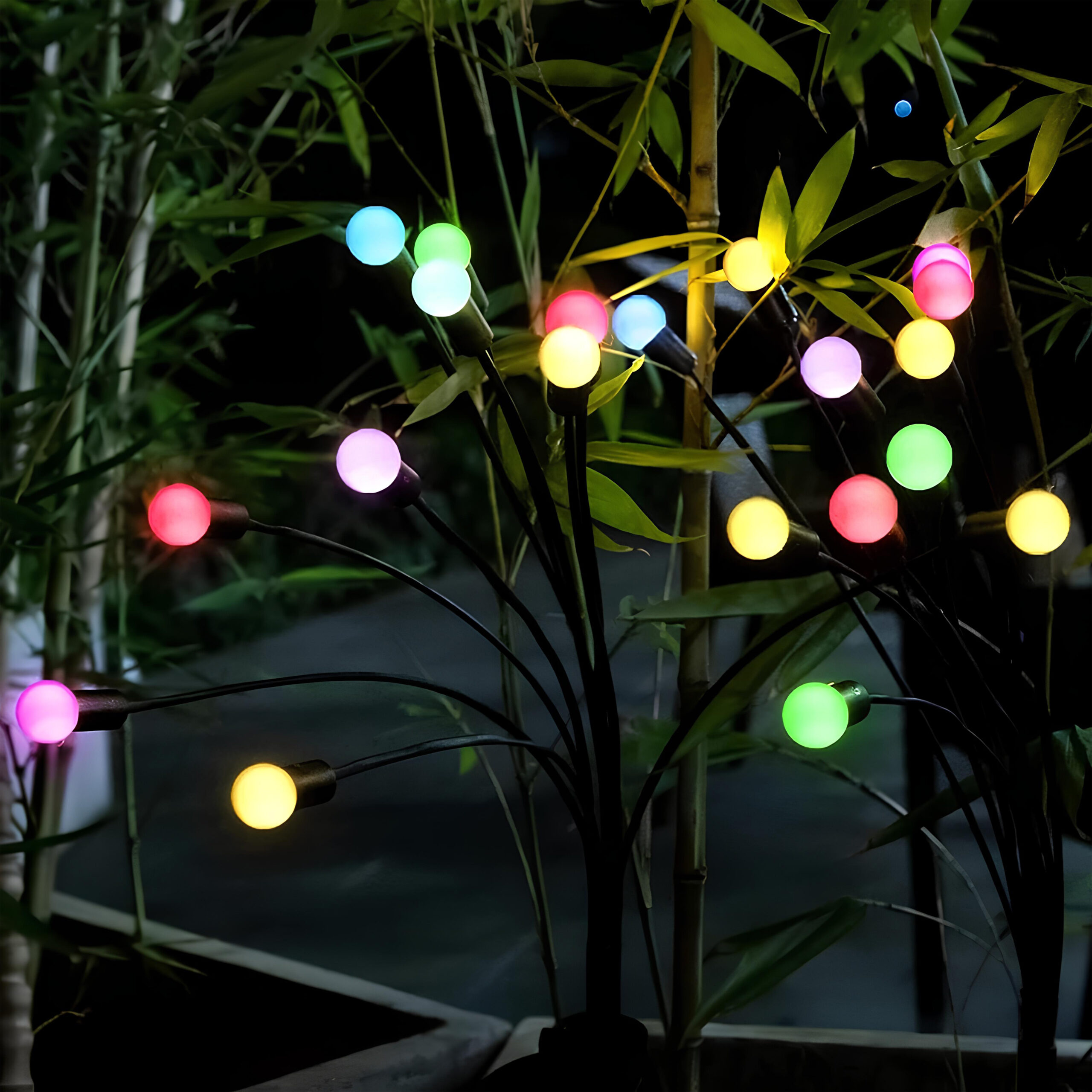 LAMPA OGRODOWA SOLARNA STOJĄCA OZDOBNE KULECZKI RGB 2szt Kod producenta SOLARY LEDOWE ZEWNĘTRZNE SŁONECZNE DO ZIEMI